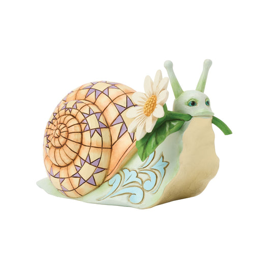 Snail with Daisy Flower Fig